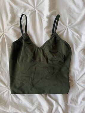 Snatched fitted Women's Olive Green Camisole Tank Top